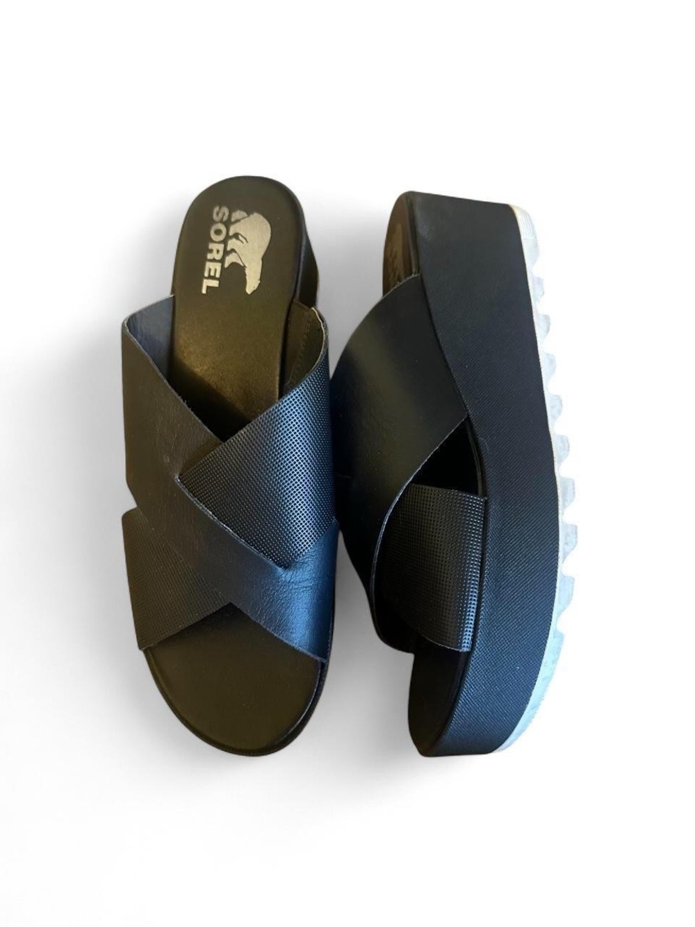 Sorel Black Crisscross Platform Slide - Sorel